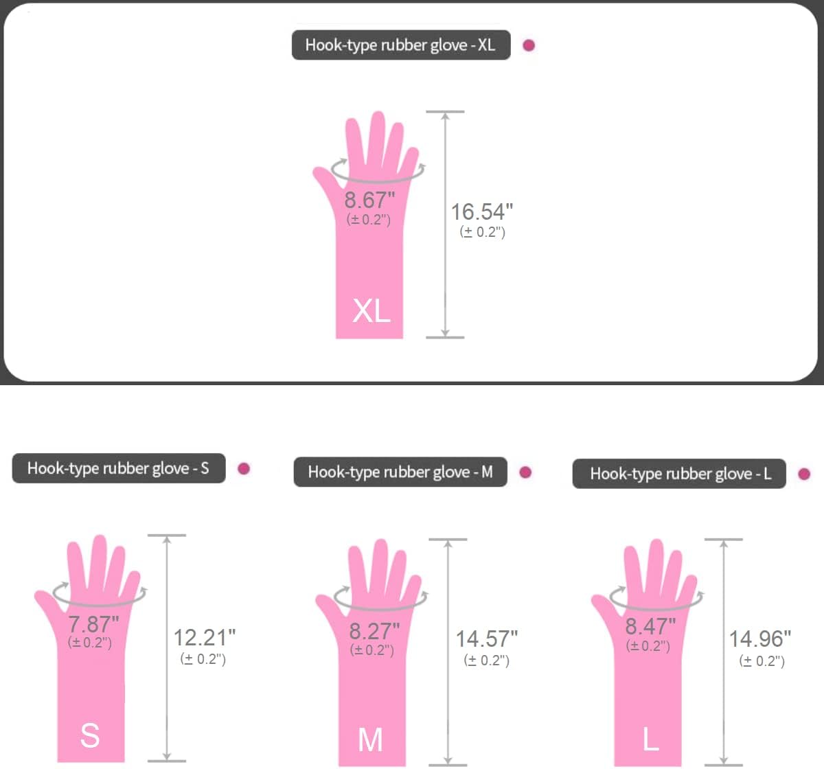 Myungjin Reusable Waterproof Household Dishwashing Non-Slip Cleaning Rubber Gloves with Hang-Dry Hook (1 Pair/Medium)