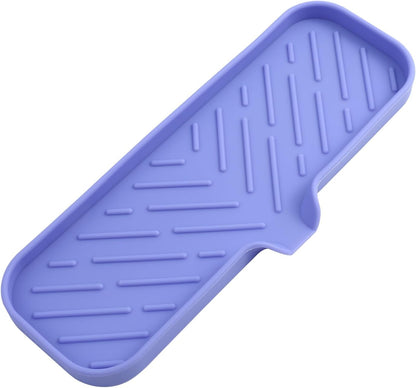 MicoYang Silicone Bathroom Soap Dishes with Drain Spout-Bathroom and Kitchen Sink Organizer,Sponge Holder,Dish Soap Tray,Perfect for Dispenser,Scrubber,Bottle,Cup on Sink or Counter-Coffee 4.9"×3.2"
