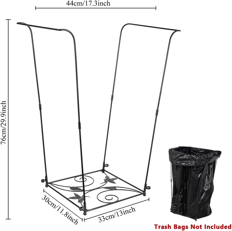 Trash Bag Holder, Metal Garbage Bag Holder, 30-45 Gallon Portable Trash Bag Holder Stand, Multi-use Leaf Bag Holder for Yard, Camping, Party, Wedding