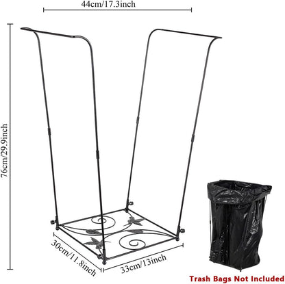 Trash Bag Holder, Metal Garbage Bag Holder, 30-45 Gallon Portable Trash Bag Holder Stand, Multi-use Leaf Bag Holder for Yard, Camping, Party, Wedding