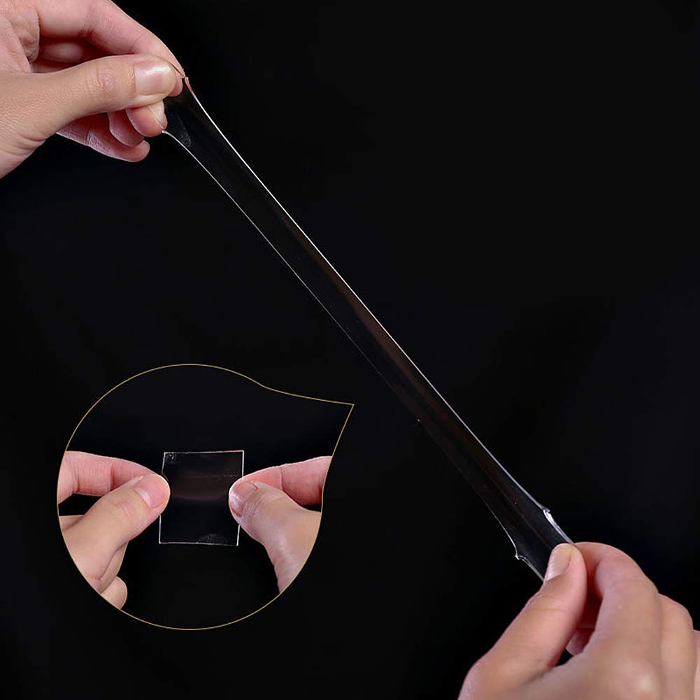 Magik 6.5-16.5ft Nano Magic Tape Double-Sided Trackless Washable Invisible Gel 2-5m (2 Meter/6.56 Feet)