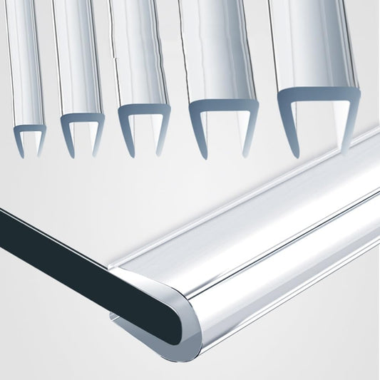 Clear Edge Banding U-Shape Edge Trim Transparent Sealing Strips Glass Tables Edge Protector Scratch-Proof Channel Edge Trim for 0.02-1inch Thick(2m-6.5ft 2-3mm(0.08-0.12in))