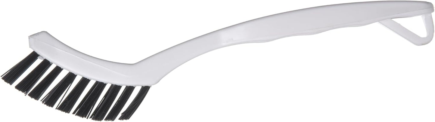 SPARTA Flo-Pac Grout Brush with Nylon Bristles, Scrubber with Handle for Bathroom and Kitchen Tile, 8", White