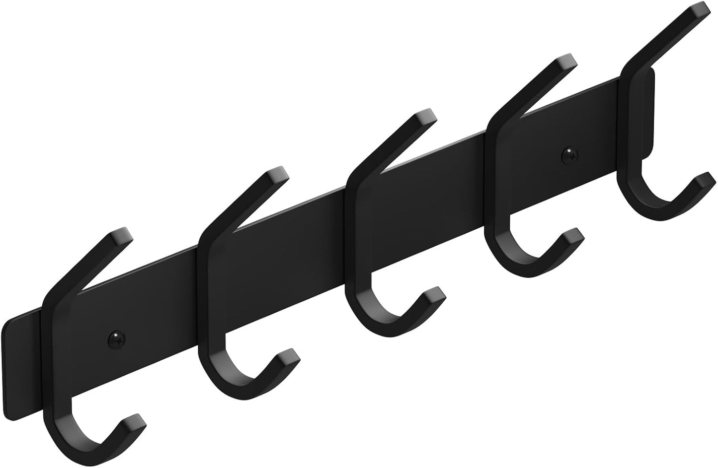 VAEHOLD Black Hat and Coat Wall Mount Rack - 3 Hooks for Robes, Bags, Keys, and Towels - Bathroom Towel Hanger Organizer (1 Pack)