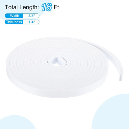 PATIKIL Weather Stripping Door Seal Strip, 3/8 Inch x 1/4 Inch x 32 Ft Self Adhesive Soundproof High Density Foam Tape Insulation for Door Window Air Conditioning, White - Colors B