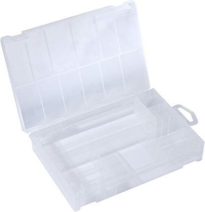 47 Batteries Organizer Storage Case Box Holder Clear Plastic Container Portable- Holds 16 AAA+20 AA+ 2 9V+5 C+4 D Various Sizes and Tester