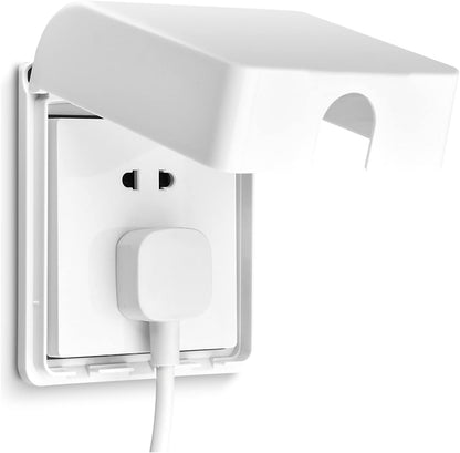Heyiarbeit Weatherproof Cover Plug in Use Outlet Receptacle Protector 3.86"x4.33"x1.69"(LxWxH) for Retrofit Siding Construction 86 Type White 1Pcs