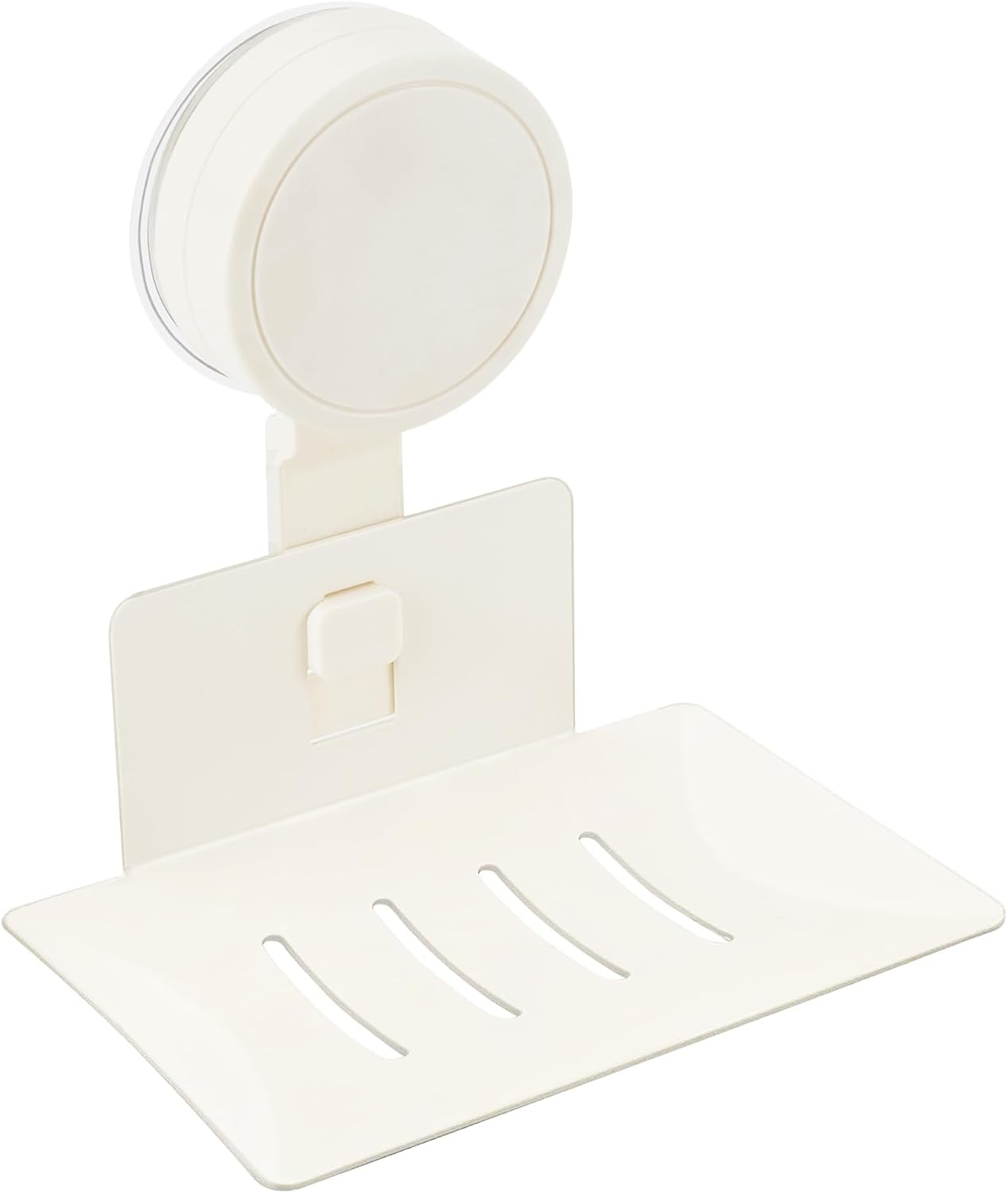 Soap Holder for Shower Wall Suction Cup Bar Soap Dish Self-Draining Wall Mounted No-Drill Rustproof & Reusable for Bathroom & Kitchen (Matte Grey)
