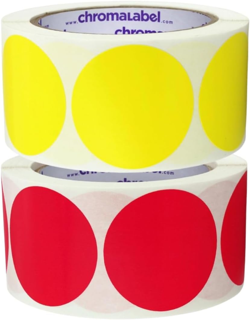 ChromaLabel 2 inch Color-Code Dot Labels | 500/Roll (Yellow)