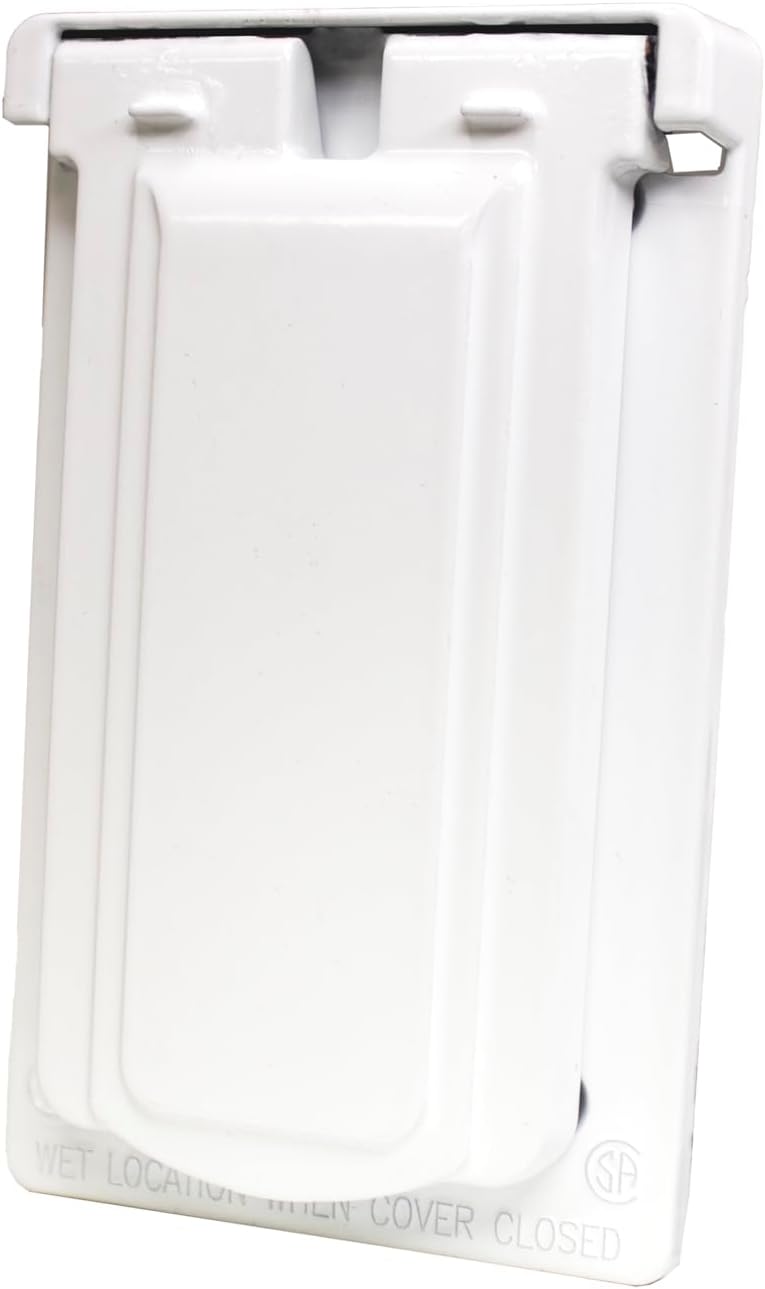 Sigma 14248WH Weatherproof 1-Gang Vertical GFCI Receptacle Cover, WH