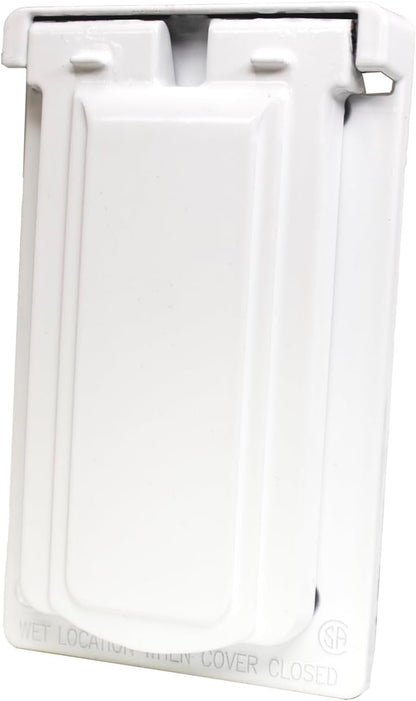 Sigma 14248WH Weatherproof 1-Gang Vertical GFCI Receptacle Cover, WH