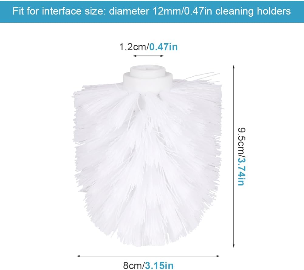 EKDJKK 2PCS Toilet Bowl Brush Replacement Head, Toilet Brush Head Replacement with Durable Stiff Bristles, Cleaning Tool for Home Hotel Bathroom (White)