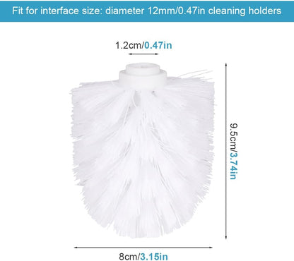 EKDJKK 2PCS Toilet Bowl Brush Replacement Head, Toilet Brush Head Replacement with Durable Stiff Bristles, Cleaning Tool for Home Hotel Bathroom (White)