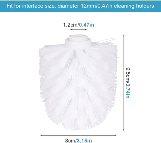 EKDJKK 2PCS Toilet Bowl Brush Replacement Head, Toilet Brush Head Replacement with Durable Stiff Bristles, Cleaning Tool for Home Hotel Bathroom (White)