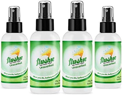 Flushie Pre-Toilet Spray Travel Size Toiletries Bathroom Spray for Toilet Deodorizer Traveling Essentials - Poop Odor Eliminator (Linen, 1oz 3pack)
