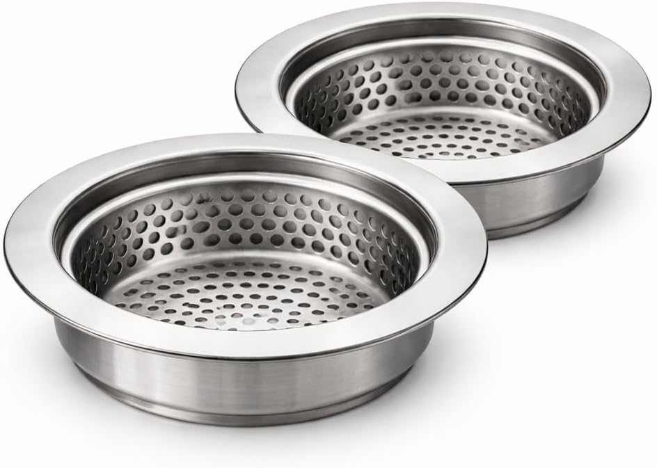 [2-Pack] Kitchen Sink Strainer (4.5-Inch) - Premium 304 Stainless Steel Drain Basket with Anti-Clog Micro-Mesh | Fits Standard Kitchen Sinks | Heavy-Duty, Rustproof & Dishwasher Safe