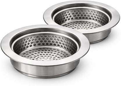 [2-Pack] Kitchen Sink Strainer (4.5-Inch) - Premium 304 Stainless Steel Drain Basket with Anti-Clog Micro-Mesh | Fits Standard Kitchen Sinks | Heavy-Duty, Rustproof & Dishwasher Safe