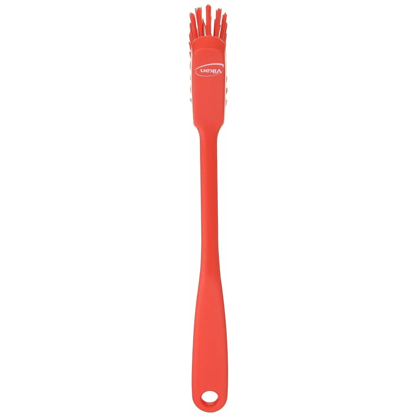 Vikan - Fine Dish Brush - Heavy-Duty, Narrow, Slip-Resistant Cleaning Brush, Polypropylene, Polyester Bristle, 11 Inch, Red, (42874)