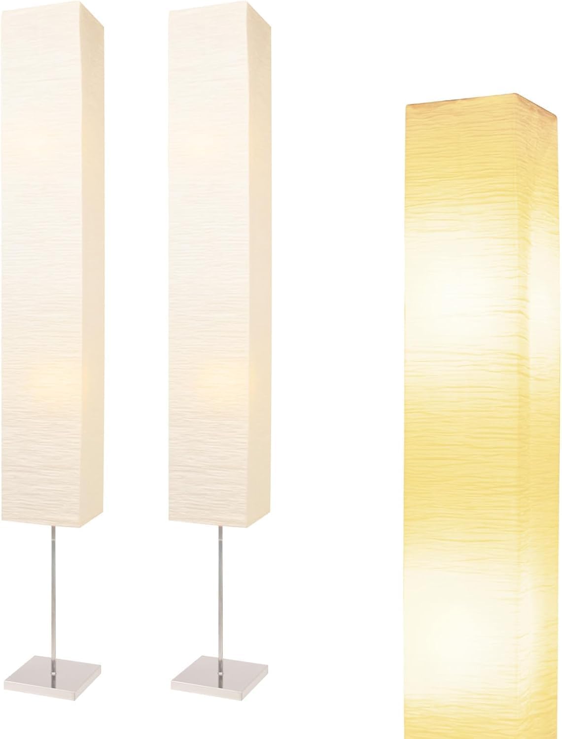Paper Floor Lamp, Rice Paper Lamp for Living Room, Japanese Floor Lamp Rice Shade for Bedroom, Office& Living Room-Beige(Oval)