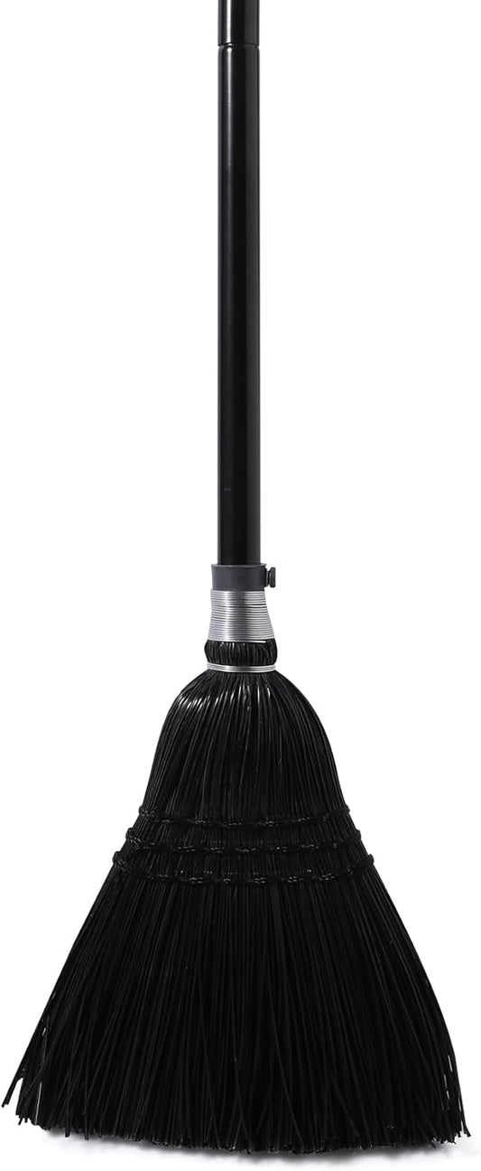 Yocada Broom Commercial Indoor Outdoor Broom 55.5 inch Tall Black | for Courtyard Garage Lobby Mall Market Floor Home Office Leaves Stone Dust Rubbish