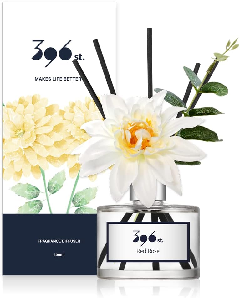 396 st. Rose Flower Reed Diffuser, Vanilla Lavender, 200ml(6.7oz) / Reed Diffuser Sets, Home Fragrance, Scented Oils, Home & Bathroom Décor