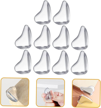 10Pcs Transparent Silicone Corner Protectors Baby Proof Furniture Edge Guards Self-Adhesive Safety Covers for Tables Cribs Desks 1.06In