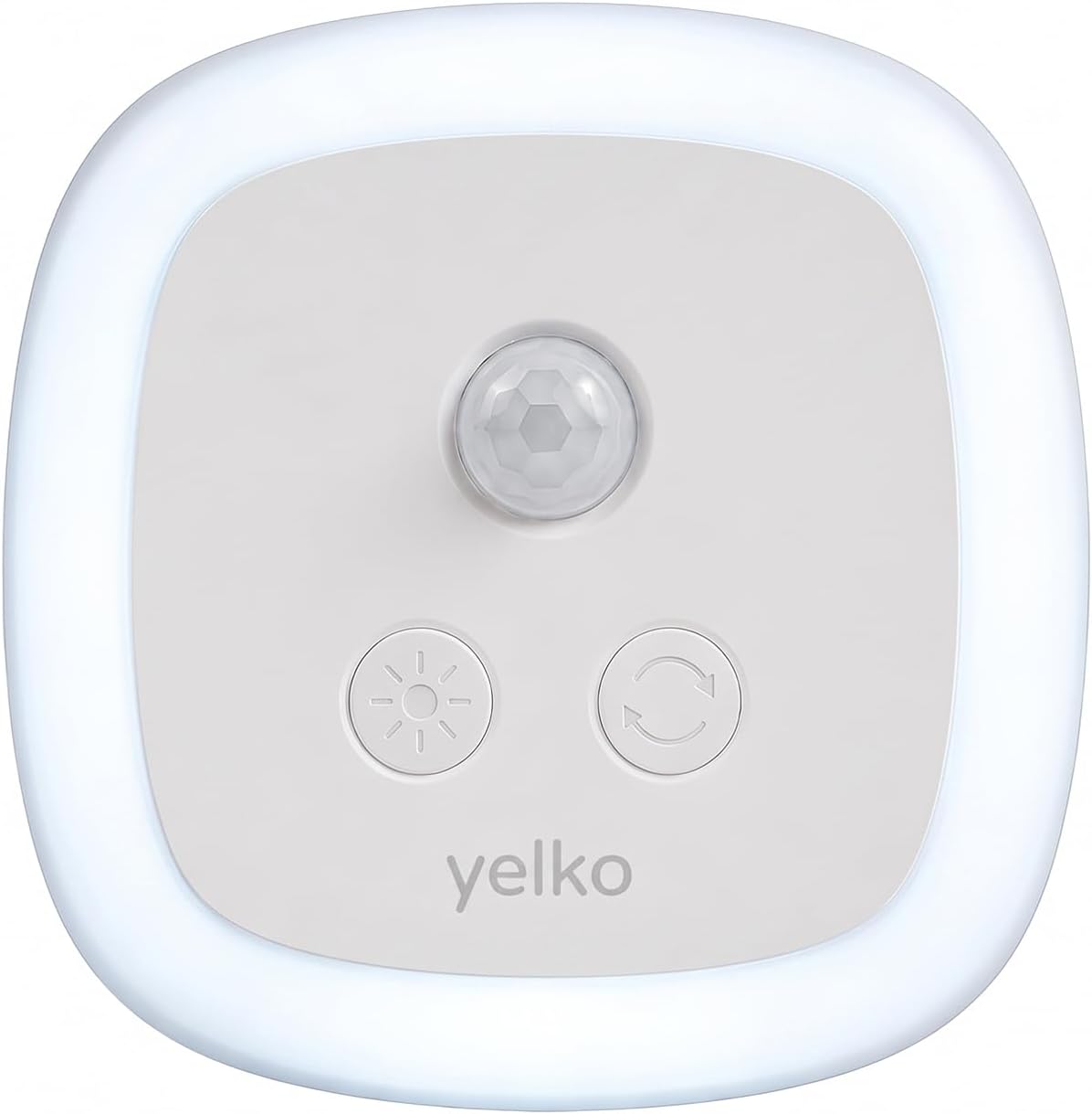 YELKO Motion Sensor Night Light - Plug-in Cool White Light Anti-Glare LED Nightlight, 5 Levels Adjustable Brightness, Timer Function for Bathroom, Hallway, Kitchen, Stairs, Garage, Soft Glow, 2-Pack
