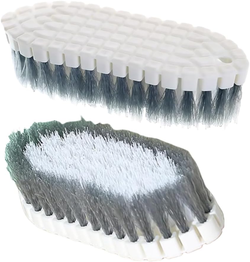 2 Pcs Without Dead Corner Multi Purpose Heavy Duty Scrub Brush, Heavy Duty Hand Held Scrub Stiff Bristle Brush, Multiple Segments are Bendable Fruit Vegetable Brush,Bathtub Tile Brush Bathroom Brush