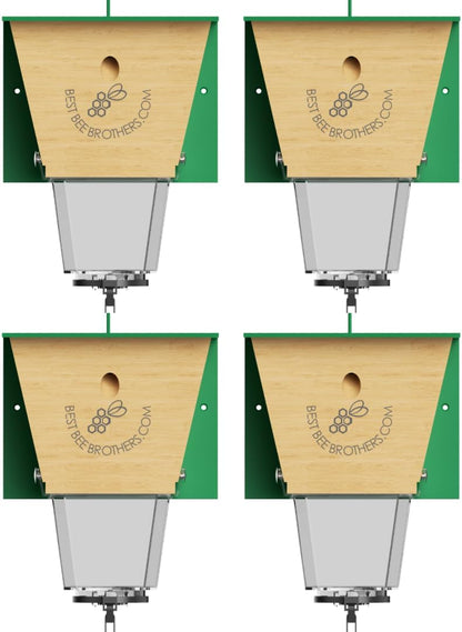 Best Bee Brothers Ultimate Pro Carpenter Bee Trap for Outside with Extra-Large, Clear External Receptacle, Internal Bee Vault & Spring-Loaded Door, 4.2” D x 5.8” W x 7.5” H (2 Pack)