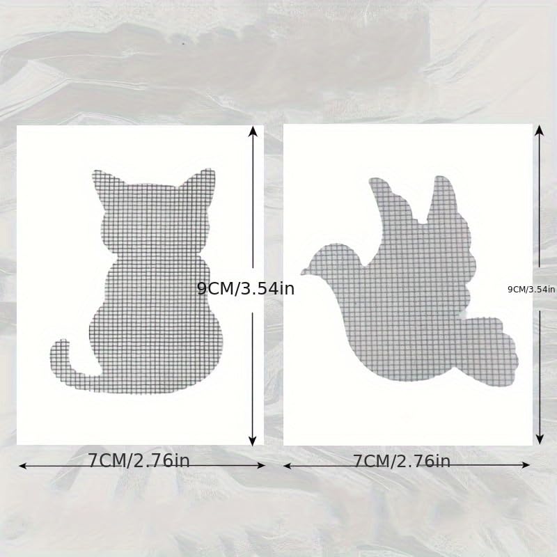 10pcs Animal Shaped Window Screen Repair Patches, Adorable Door Mesh Tape, Waterproof Mosquito-Proof Self-Adhesive Patch for Tears Holes, Home Decor Protection(10PCS Cat)