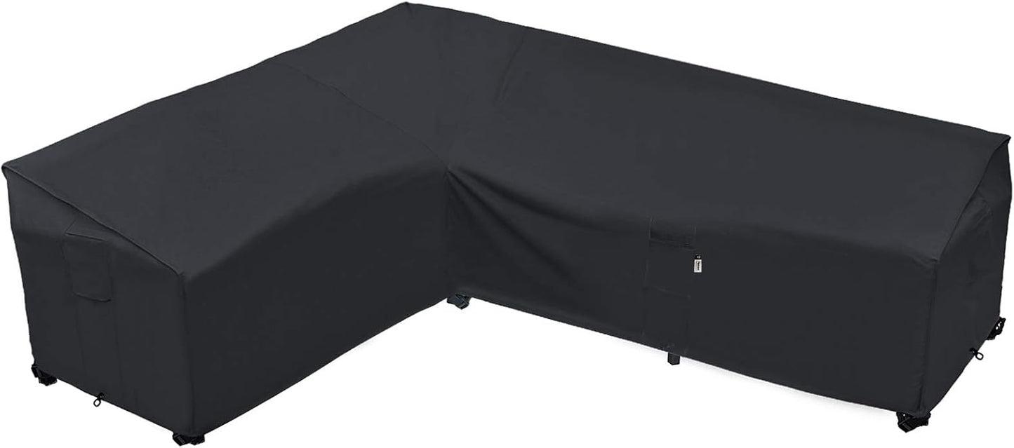 Patio Deck Box Cover, 63x30 Inch Fire Pit Covers with Straps and Handles, Waterproof Heavy Duty Outdoor Furniture Winter Cover for Keter, Suncast, Lifetime Container