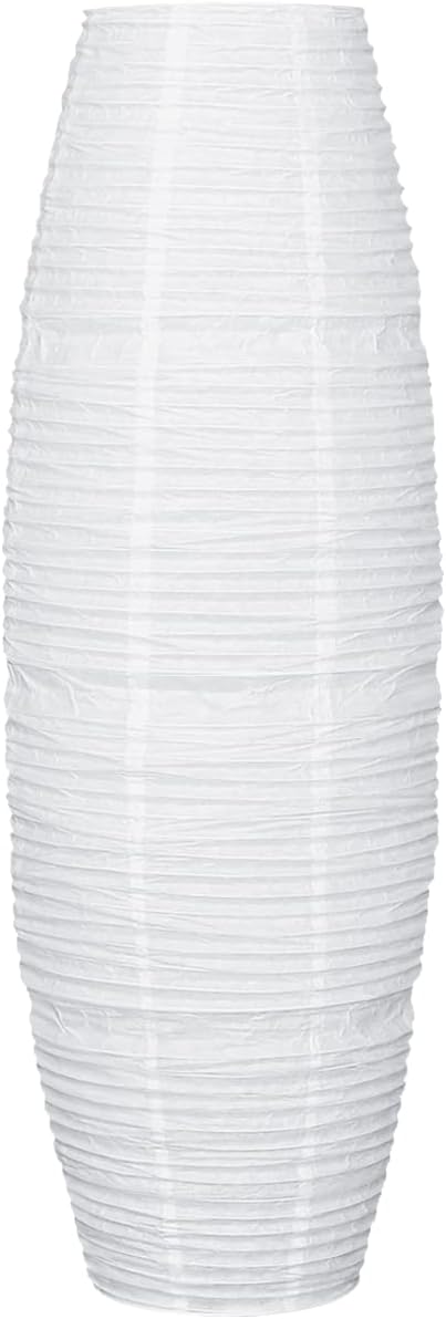 FERCAISH Paper Floor Lamp Shade, Foldable and Minimalist Style Rice Paper Lamps Classic Modern Paper Floor Light Bulb Cage Guard for Living Room Bedroom Décor