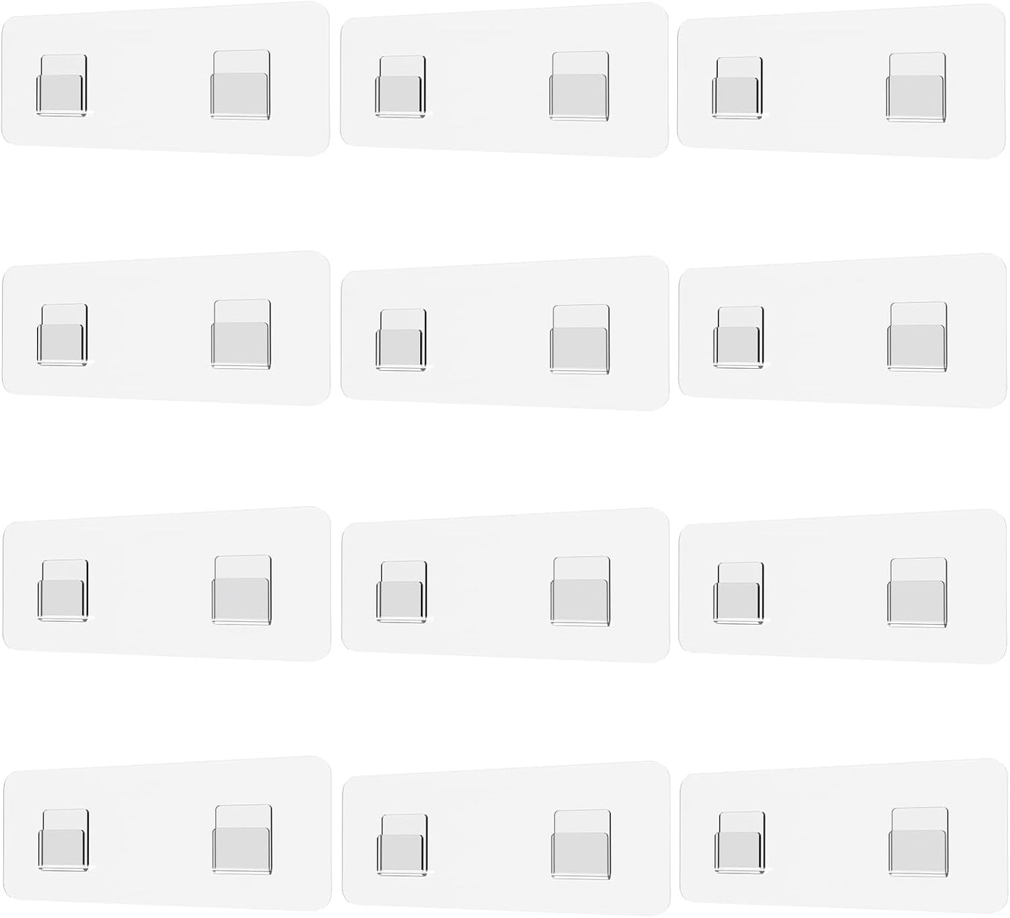 Shower Caddy Adhesive Replacement Sticker, Shower Adhesive Strip Adhesive Hook Bathroom Storage Shelf Organizer Sticker Adhesive Pads Hooks for Kitchen Caddy for Flat Wire, 2 Flat Hooks 6 1/2"