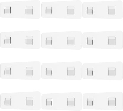 Shower Caddy Adhesive Replacement Sticker, Shower Adhesive Strip Adhesive Hook Bathroom Storage Shelf Organizer Sticker Adhesive Pads Hooks for Kitchen Caddy for Flat Wire, 2 Flat Hooks 6 1/2"