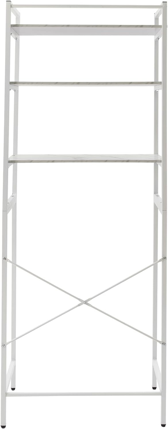 Over Washer and Dryer Storage Shelves, 3-Tier Freestanding Washing Machine Storage Rack with Adjustable Shelf for Laundry Room Bathroom Garage, W27.2*D11.8*H71.3in (White)