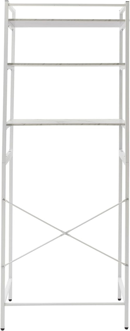 Over Washer and Dryer Storage Shelves, 3-Tier Freestanding Washing Machine Storage Rack with Adjustable Shelf for Laundry Room Bathroom Garage, W27.2*D11.8*H71.3in (White)