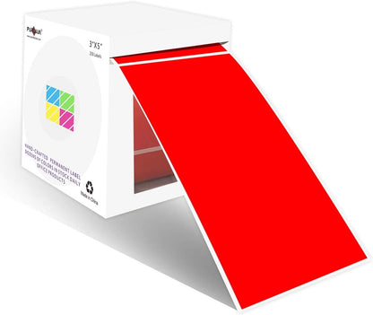 PARLAIM 3 X 5 Inch Rectangle Adhesive Color Coding Stickers,Square Inventory Stickers -250 Per Dispenser Box (Fluorescent Green)