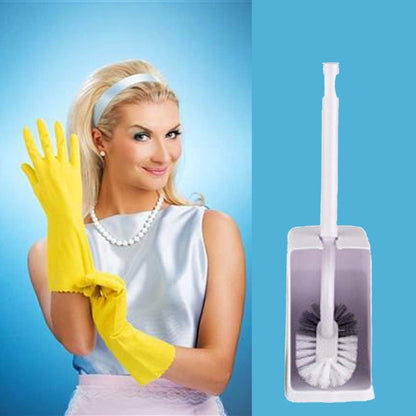 Marbarsse Bathroom Toilet Bowl Brush and Holder, Curved Design Toilet Brush for Deep Cleaning Under Rim, Best Toilet Brush Set, Easy Handy CompactToilet BowlCleaner Brush for Bathroom, 1 Pack