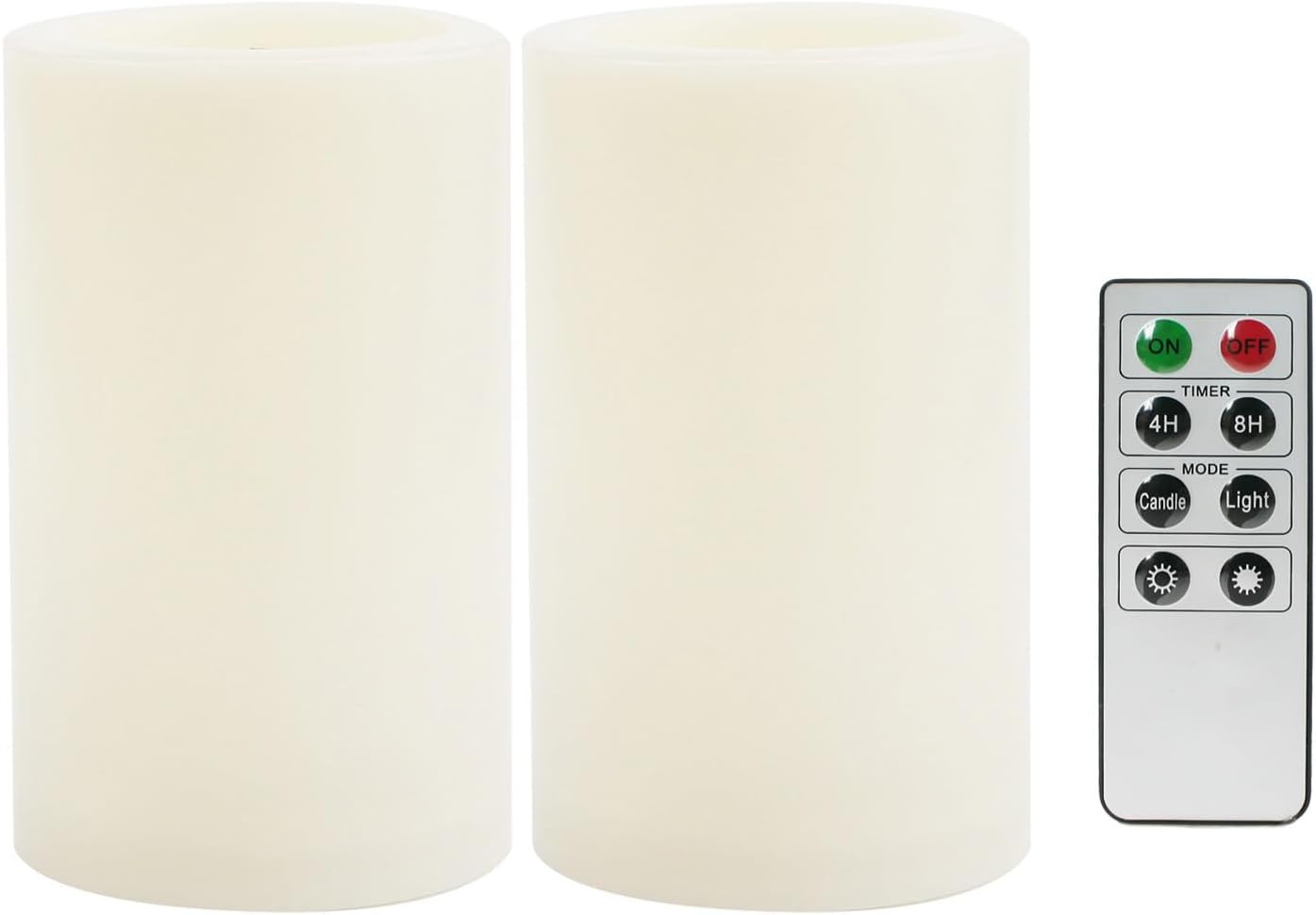 CANDLE CHOICE Waterproof Outdoor Battery Operated Flameless Candles with Remote Timer Plastic Flickering Fake Electric LED Pillars for Lantern Garden Wedding Christmas Decorations 3x4 Inches 3 PCS