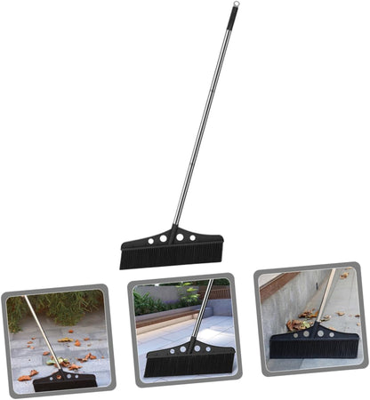 ORFOFE Heavy Duty Outdoor Broom with Handle Detachable Garden Sweeper for Patios Decks and Garages Ergonomic Grip Stainless Steel Construction Versatile for Various