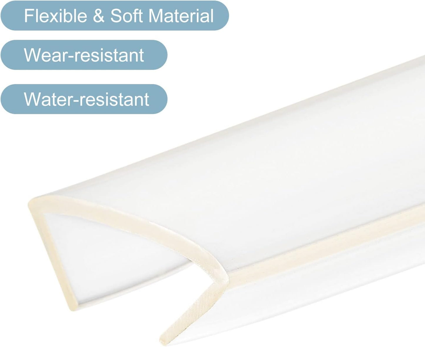 uxcell U Channel Edge Trim, 4.9ft Length Soft Rubber Guard Seal Strip Edge Protector Fit for 1-2mm Edge, (9/32" W x 5/32" H) Clear