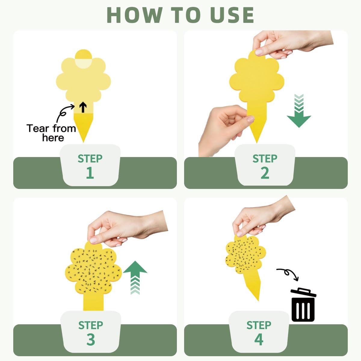 Sticky Yellow Fungus Gnat Traps, Easier to Use, No Touching Glue Or Bugs, Targets Species for Gnat, Fruit Fly & Pests, Thoughtfully Designed, High Capture Rate, Kid & Pet Safe, 36 Traps