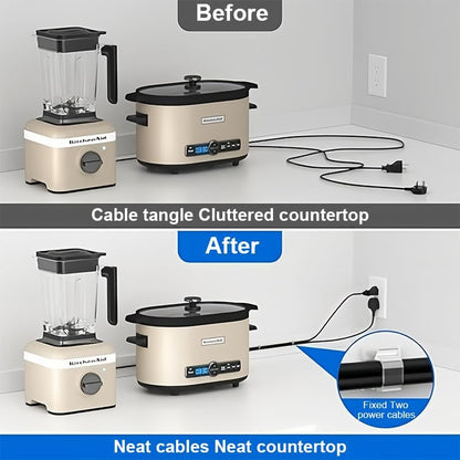 50PCS Cable Clips, Clear Adhesive Cable Holder Staples, Small Wire Organizers for Desk, Office, Home & Car Cable Management, Extension Cord