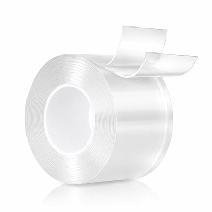 Nano Tape Double Sided Heavy Duty 1/2''×10Ft Removable Washable No Residue | Clear Adhesive Tape Multipurpose Mounting Tape for Wall, Carpet, Pictures, Home Decor, Office & DIY
