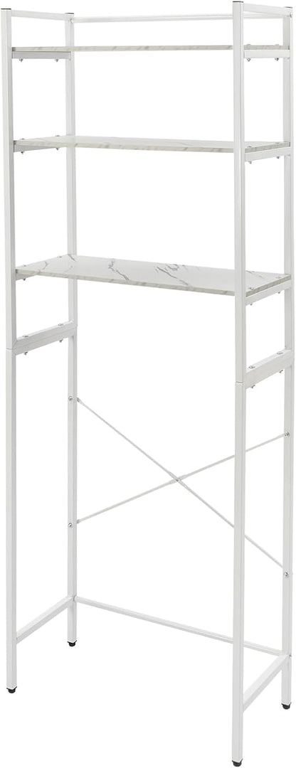 Laundry Room Storage Organizer, Over The Washer and Dryer Storage Shelves for Laundry Organization, 27.17" W x 11.81" D x 71.26" H, Laundry Room Drying Rack and Space Saver, Hold 33 lb, White