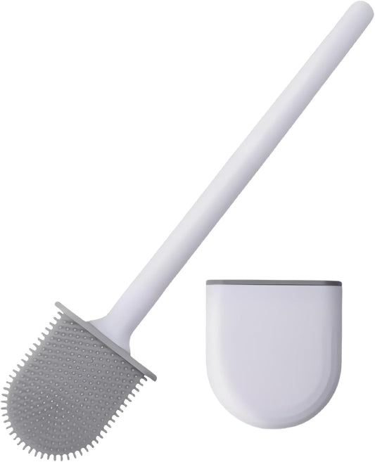 Silicone Toilet Brush,Toilet Bowl Brush,Toilet Brush and Holder Set,Rv Toilet Cleaner Brush Wall Mounted for Bathroom，RV Travel Trailers and Campers