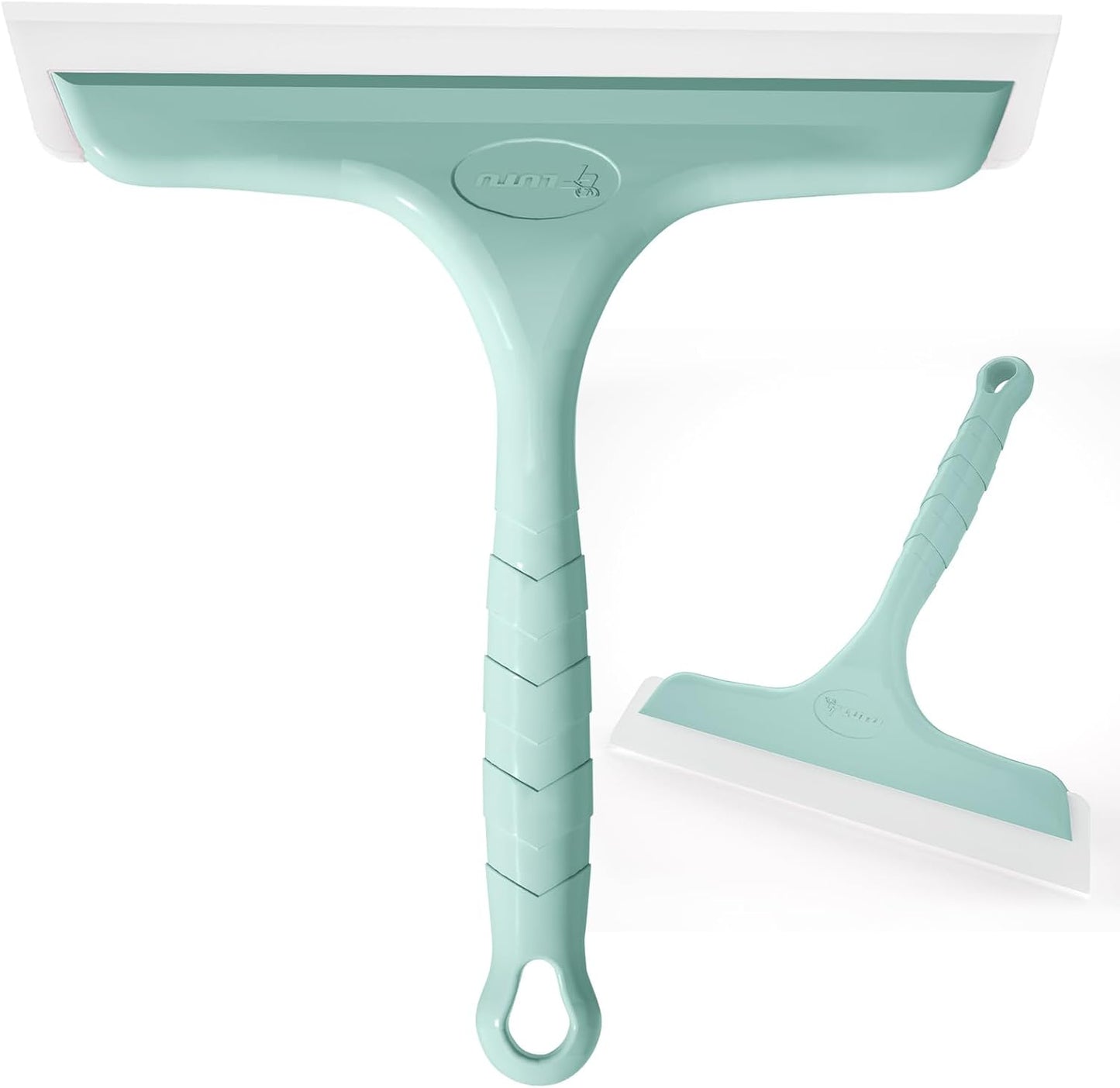 5" Silicone Shower Squeegee for Glass Doors & Car Windows - Small & Mini Size Streak-Free Cleaner, Bathroom, Mirror, Tile Scraper - Compact Pink with Hanging Hole, Kitchen Safe Water Blade