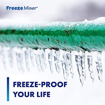 Freeze Miser Outdoor Faucet & Spigot Freeze Protection – Patented Valve Shield, Activates at Water Temperature Below 37°F/3°C – Durable Winter Cover Alternative – Quick Install, Saves Water – 2 Pack