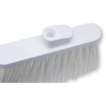 SPARTA Plastic Broom Head, Angled, Un-Flagged for Large Debris Indoor, Outdoor, Home, Restaurant, Lobby, Office, 12 Inches, Green