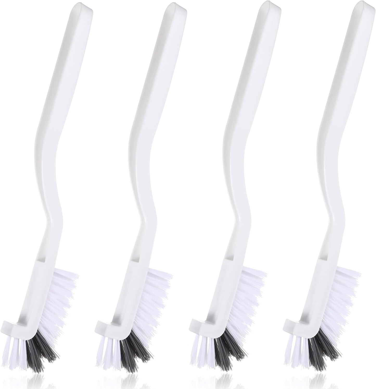 JJUNW 4Pcs Kitchen Scrub Brush, Angle Cleaning Brush, Right Angle Scrub Brush for Sink Household Dish Pot Pan Edge Corners, for Small Space Crevice Cleaning with Stiff Bristles (4)